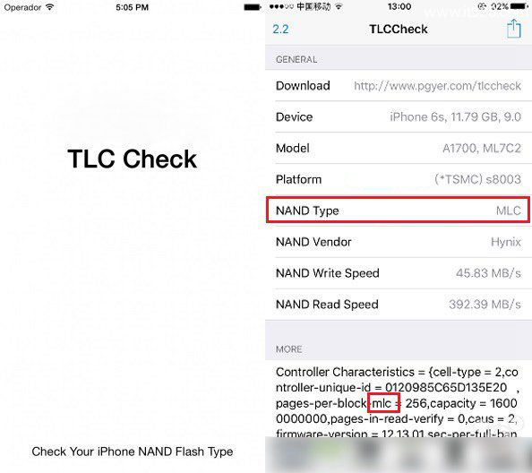 怎么查询iPhone 6s闪存是TLC还是MLC方法