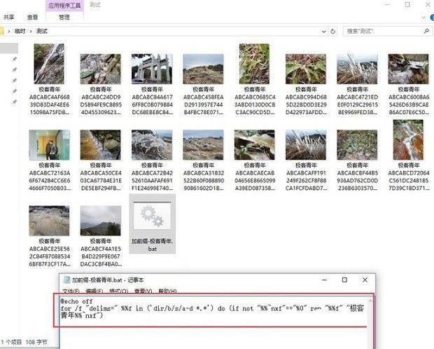 Windows系统如何批量修改照片文件名和添加前缀方法