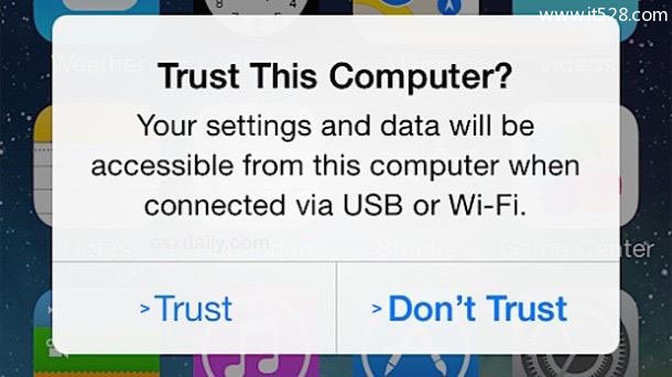苹果设备iPhone或iPad取消对所有电脑的信任的方法